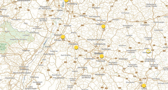 Karte von Baden-Württemberg